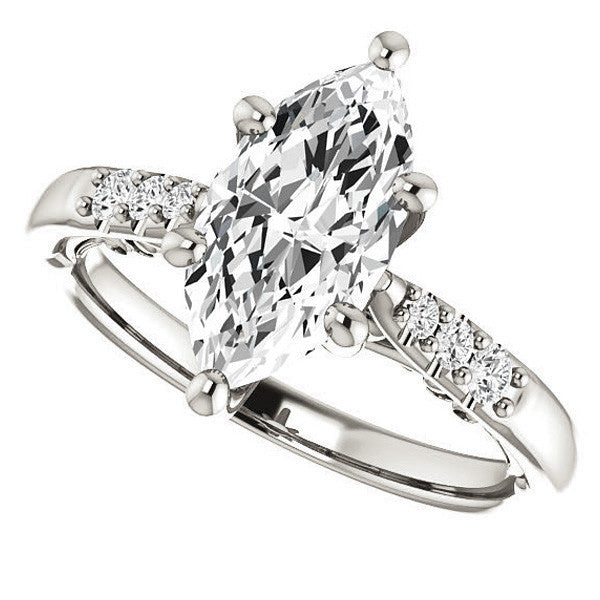 Marquise cut Cathedral Engagement Ring