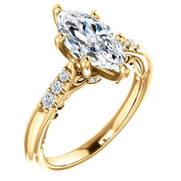 Marquise cut Cathedral Engagement Ring