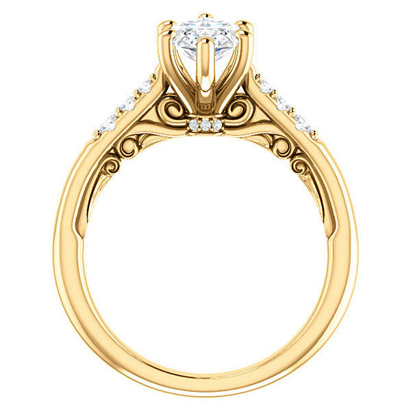 Marquise cut Cathedral Engagement Ring