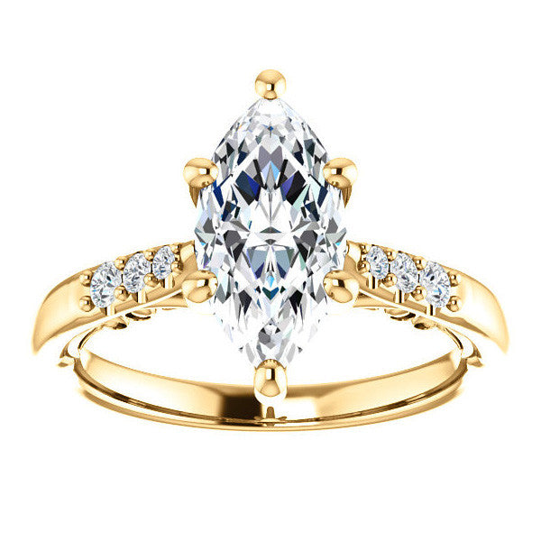 Marquise cut Cathedral Engagement Ring