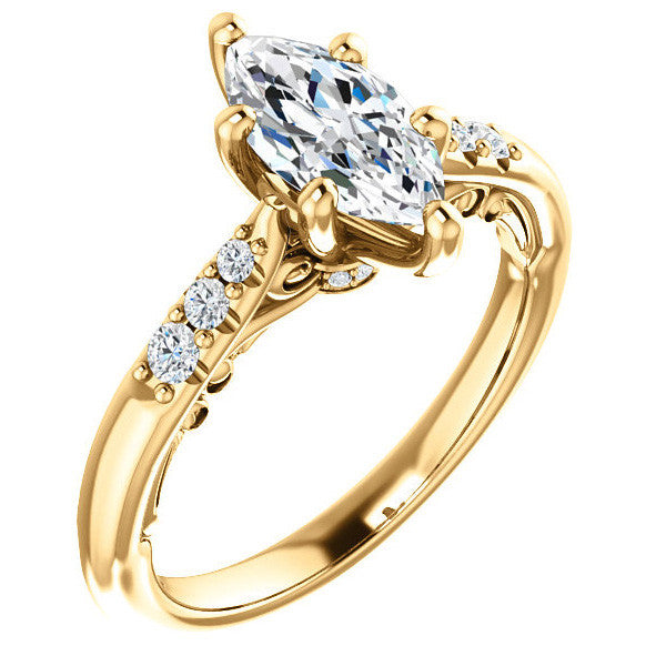 Marquise cut Cathedral Engagement Ring