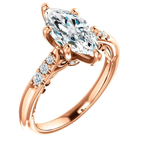 Marquise cut Cathedral Engagement Ring