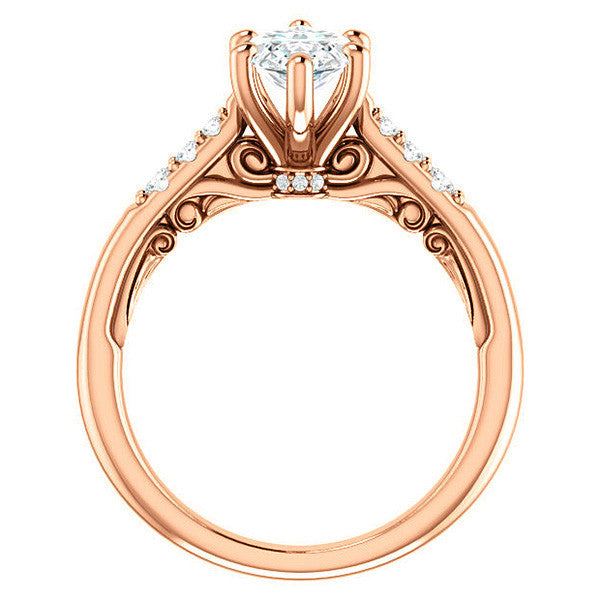 Marquise cut Cathedral Engagement Ring