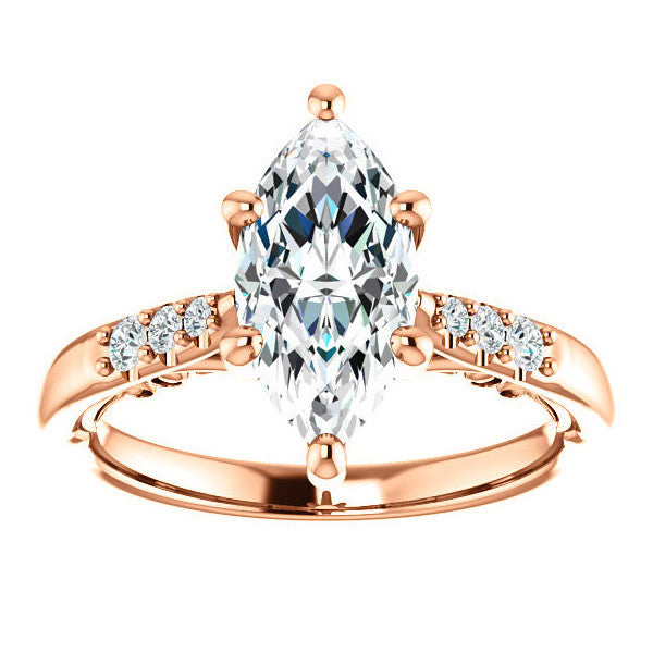 Marquise cut Cathedral Engagement Ring