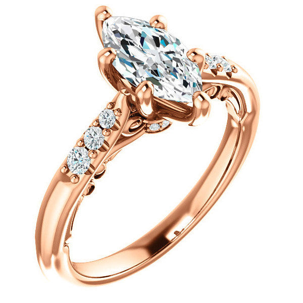 Marquise cut Cathedral Engagement Ring