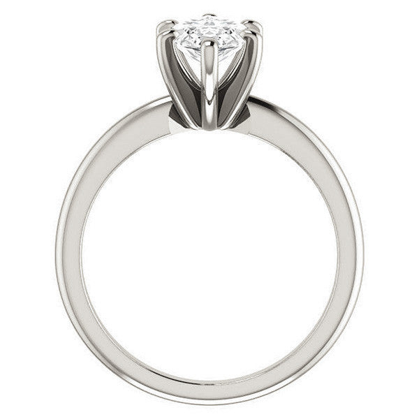 Marquise cut 6 Prong Moissanite Solitaire Ring