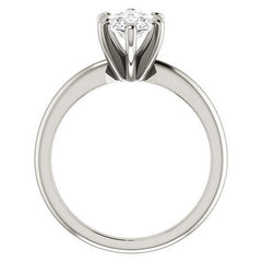 Marquise cut 6 Prong Moissanite Solitaire Ring