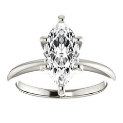 Marquise cut 6 Prong Moissanite Solitaire Ring