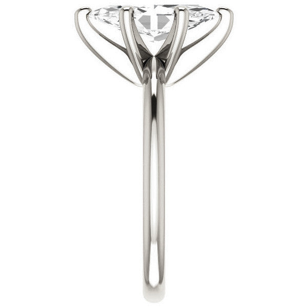 Marquise cut 6 Prong Moissanite Solitaire Ring