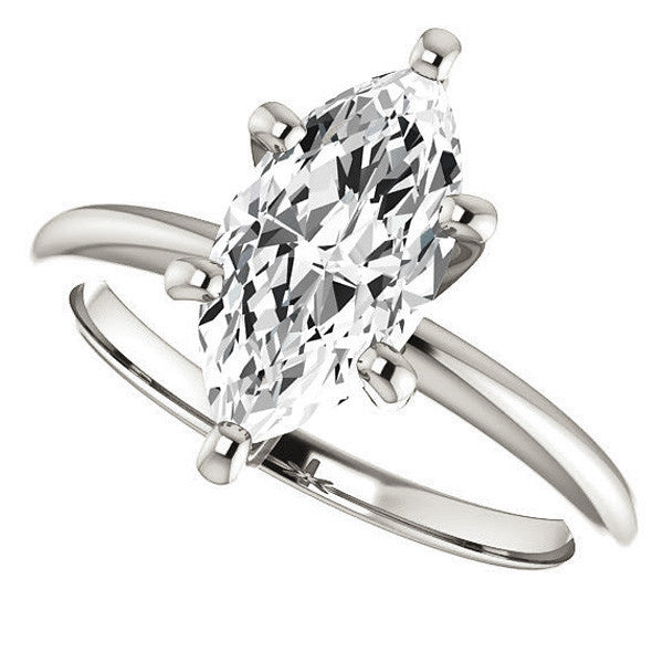 Marquise cut 6 Prong Moissanite Solitaire Ring