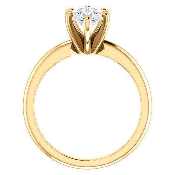 Marquise cut 6 Prong Moissanite Solitaire Ring