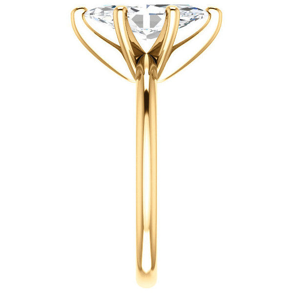 Marquise cut 6 Prong Moissanite Solitaire Ring