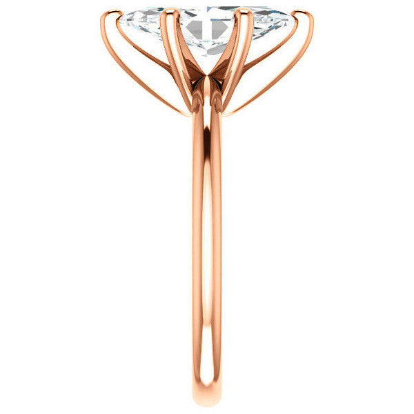 Marquise cut 6 Prong Moissanite Solitaire Ring
