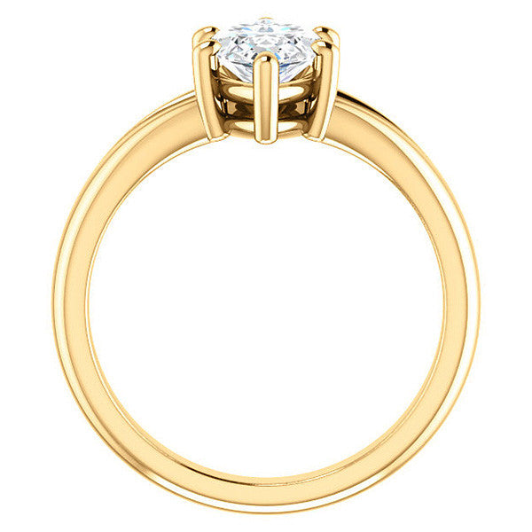 Marquise Cut Split Shank Solitaire Ring