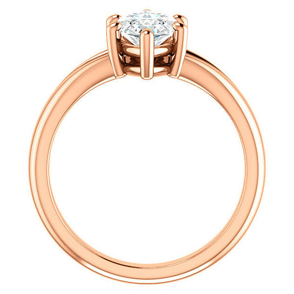 Marquise Cut Split Shank Solitaire Ring
