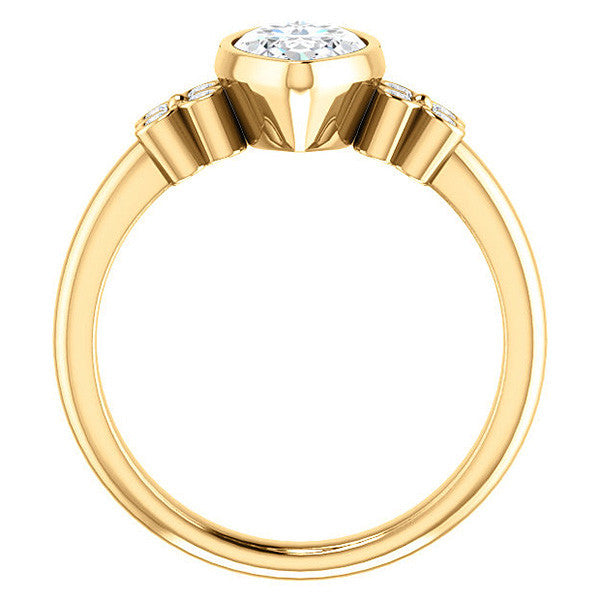 Marquise Bezel Set Moissanite Engagement Ring