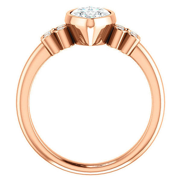 Marquise Bezel Set Moissanite Engagement Ring