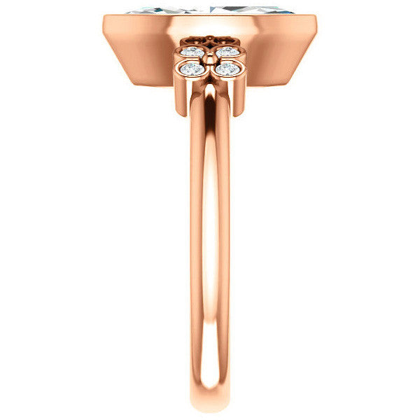 Marquise Bezel Set Moissanite Engagement Ring