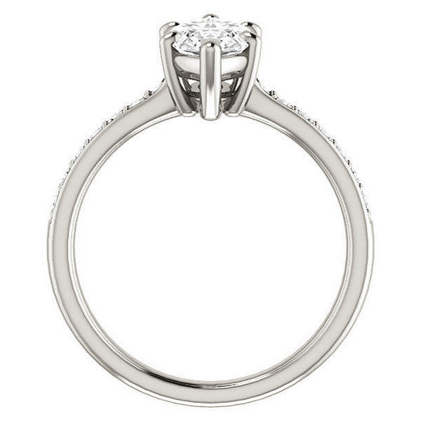 Marquise cut Moissanite Basket Engagement Ring