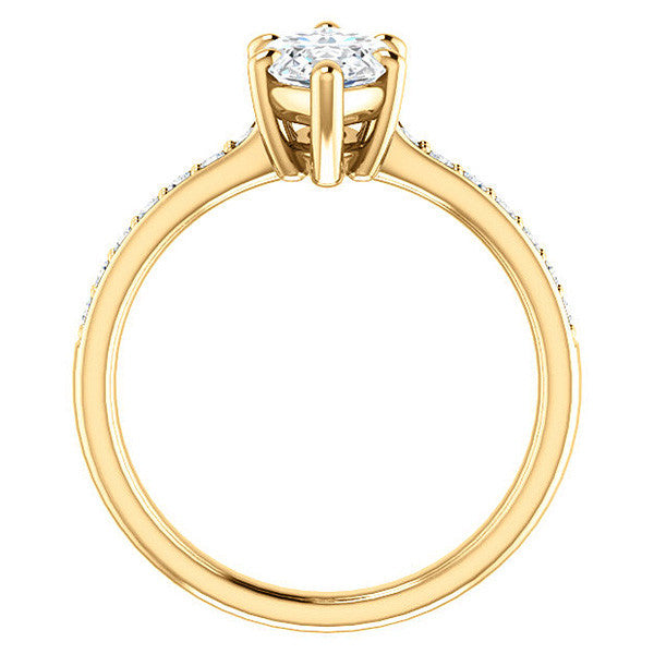 Marquise cut Moissanite Basket Engagement Ring