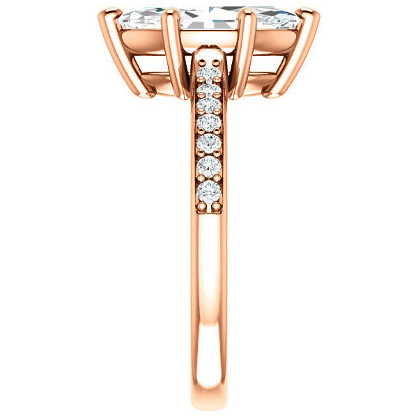 Marquise cut Moissanite Basket Engagement Ring