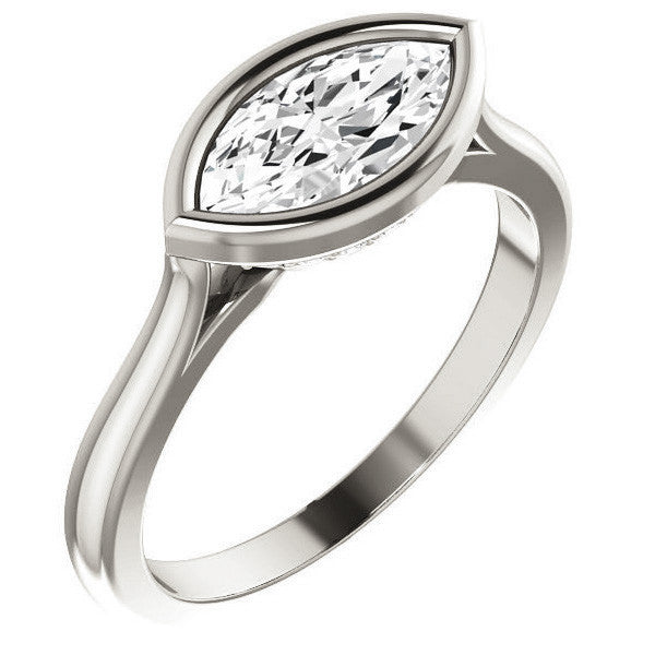 Marquise Bezel Set Engagement Ring