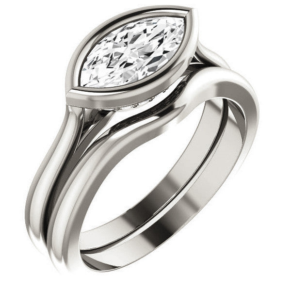 Marquise Bezel Set Engagement Ring