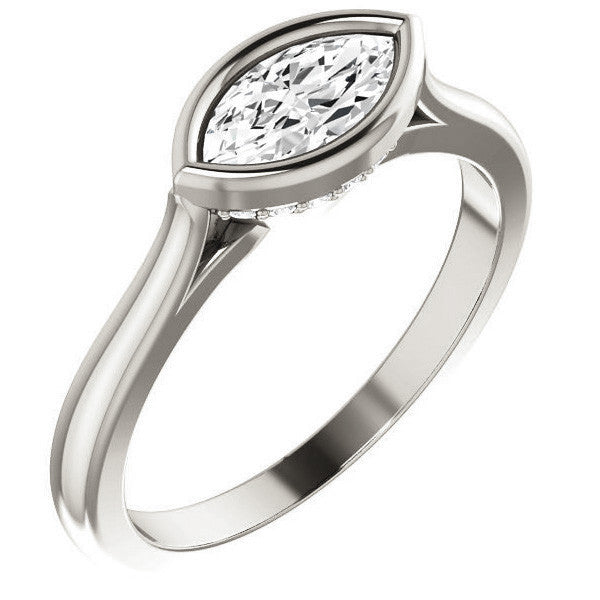 Marquise Bezel Set Engagement Ring
