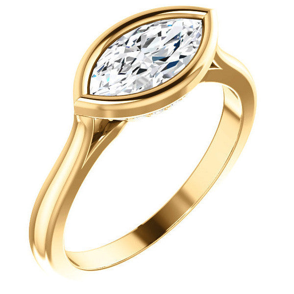 Marquise Bezel Set Engagement Ring