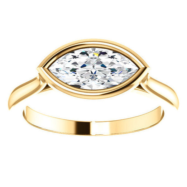 Marquise Bezel Set Engagement Ring