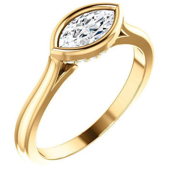 Marquise Bezel Set Engagement Ring