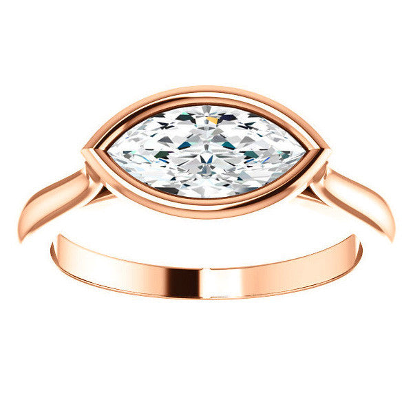 Marquise Bezel Set Engagement Ring