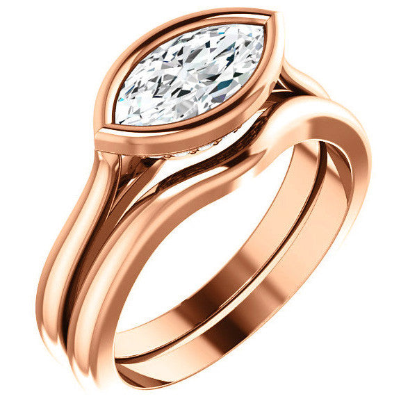 Marquise Bezel Set Engagement Ring