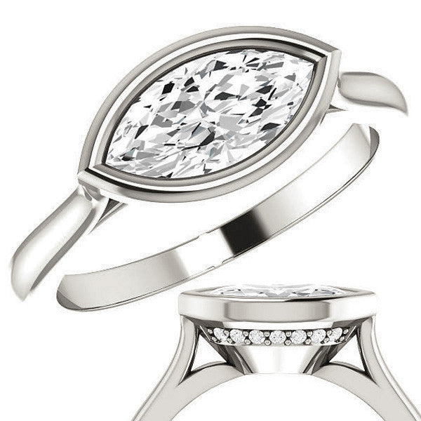 Marquise Bezel Set Engagement Ring