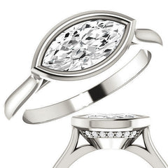 Marquise Bezel Set Engagement Ring