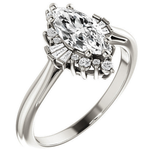 Marquise Cathedral Engagement Ring
