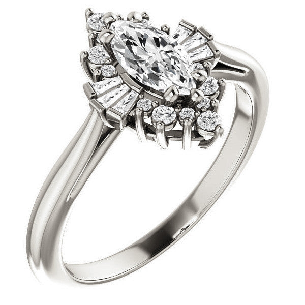 Marquise Cathedral Engagement Ring