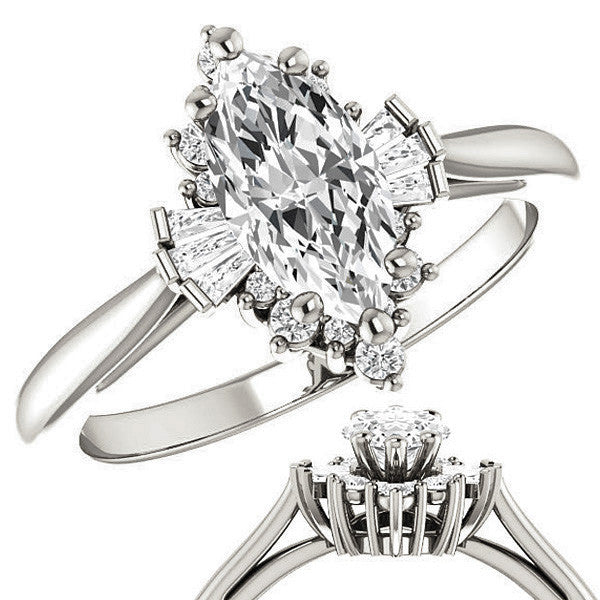 Marquise Cathedral Engagement Ring