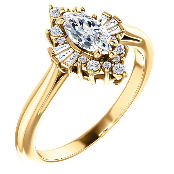 Marquise Cathedral Engagement Ring