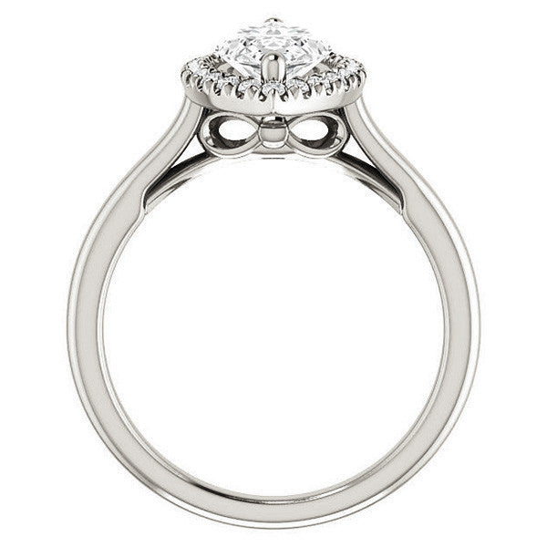 Marquise cut Halo Cathedral Engagement Ring