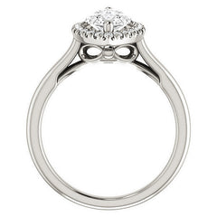Marquise cut Halo Cathedral Engagement Ring
