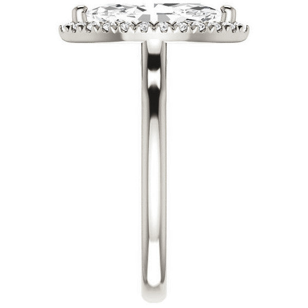 Marquise cut Halo Cathedral Engagement Ring