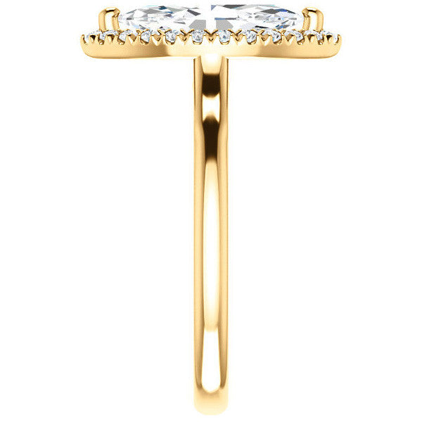 Marquise cut Halo Cathedral Engagement Ring