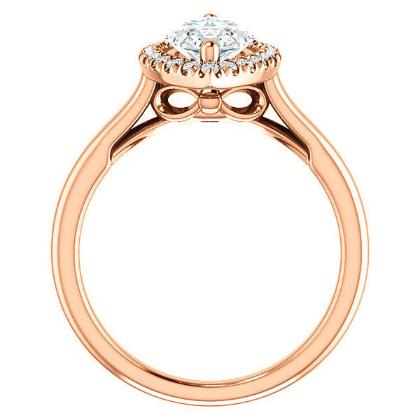 Marquise cut Halo Cathedral Engagement Ring