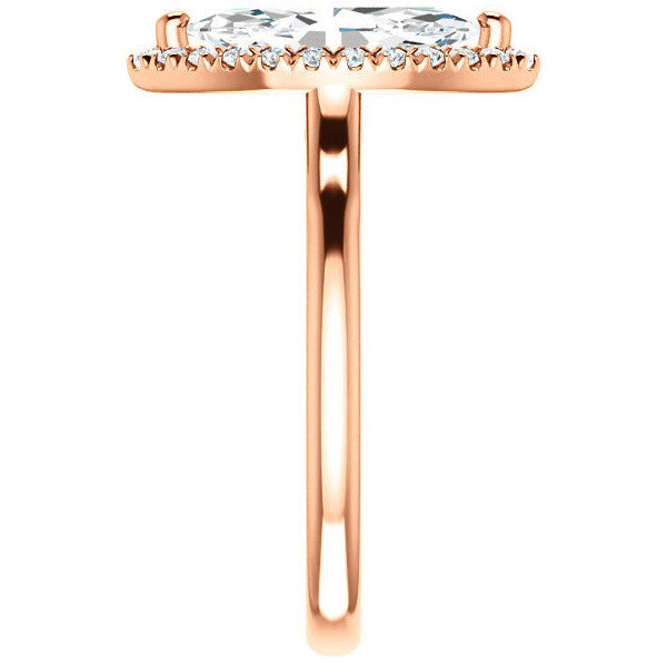 Marquise cut Halo Cathedral Engagement Ring