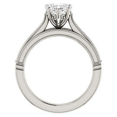 Heart shaped Moissanite Cathedral Solitaire with Scroll Accents