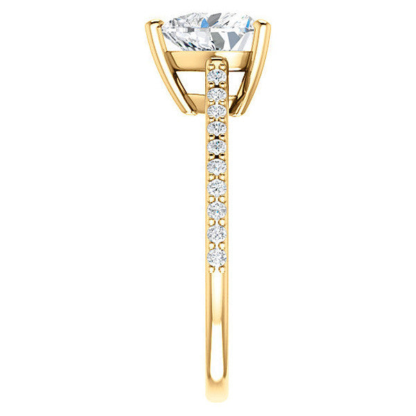 Heart shaped Accented Moissanite Engagement Ring