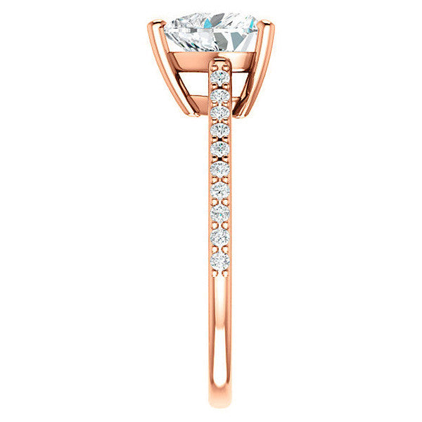 Heart shaped Accented Moissanite Engagement Ring