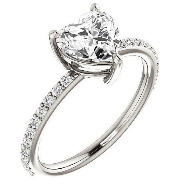 Heart Moissanite Petite Basket Engagement Ring