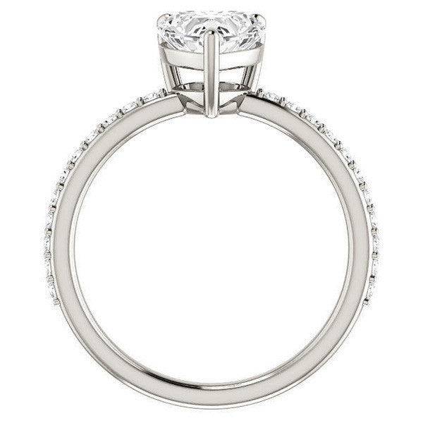 Heart Moissanite Petite Basket Engagement Ring